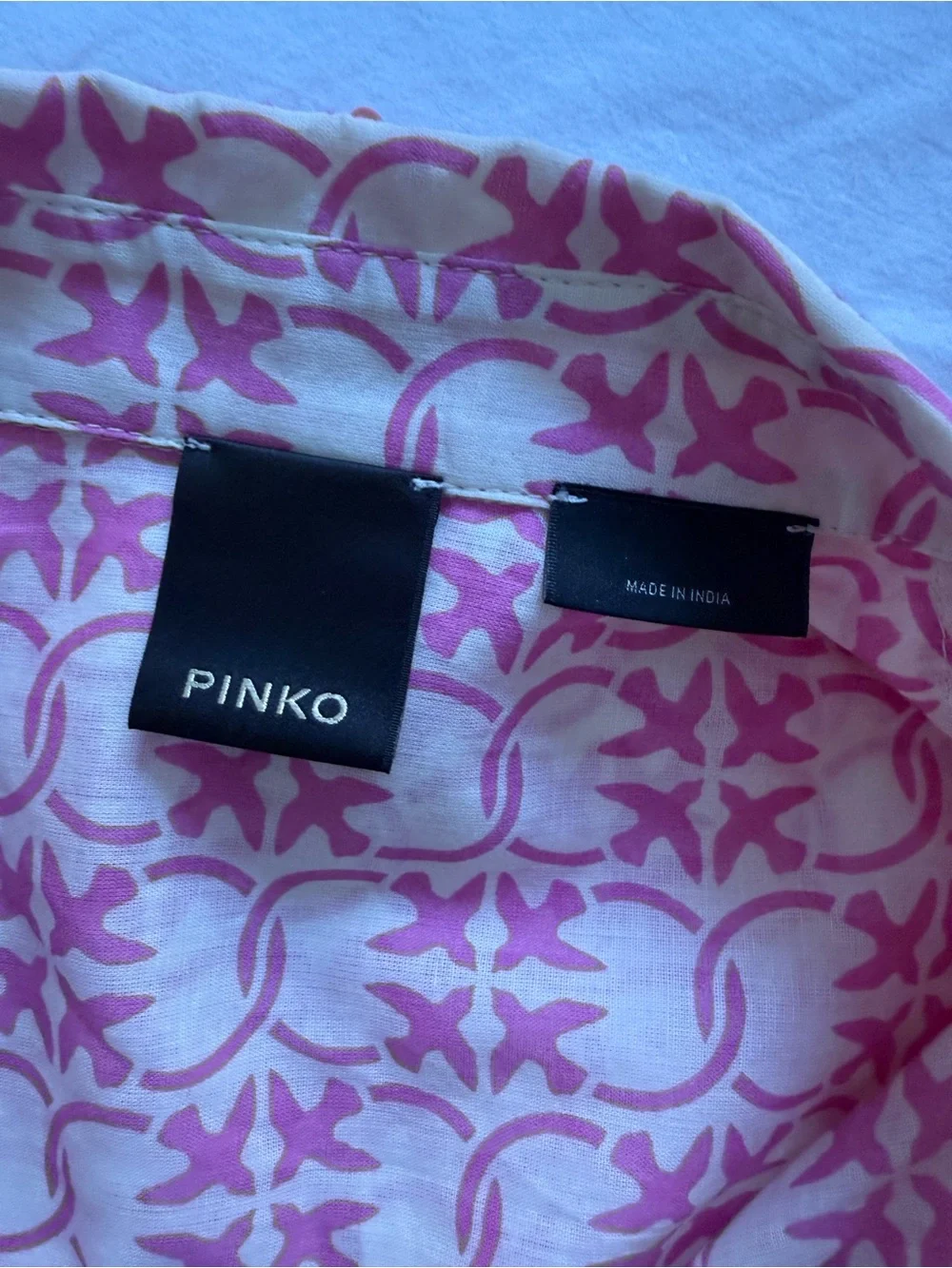 Pinko Pink Printed Button-Down Top and Shorts Set
